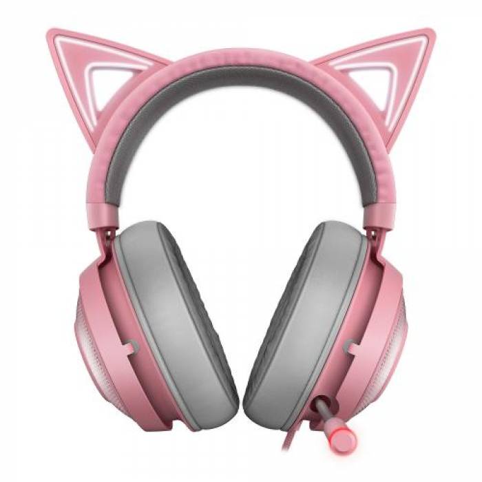 Casti cu microfon Razer Kraken Kitty, USB, Pink