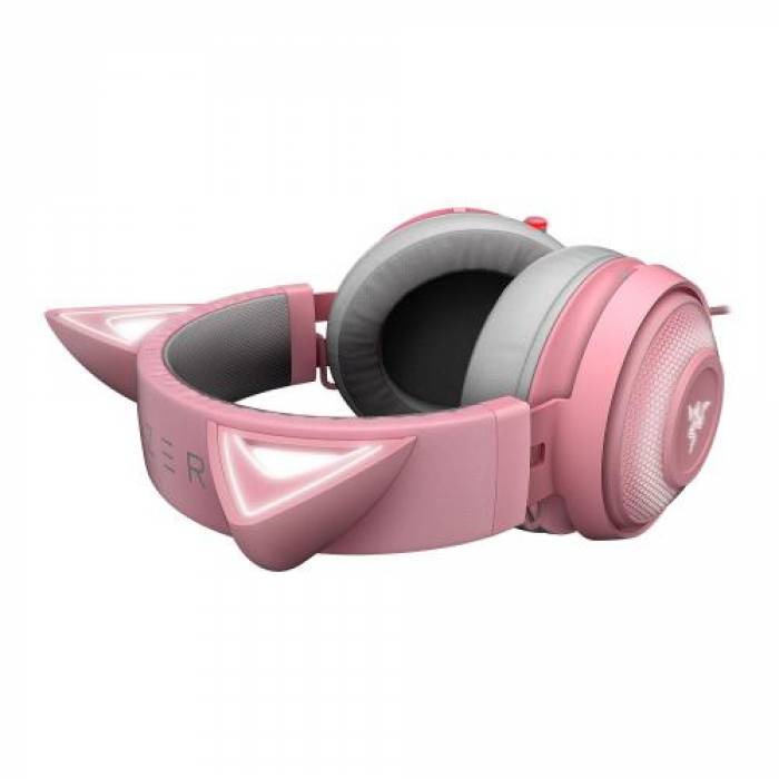 Casti cu microfon Razer Kraken Kitty, USB, Pink