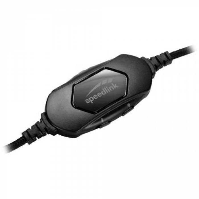 Casti cu microfon Speedlink Virtas Illuminated, USB-A, Black