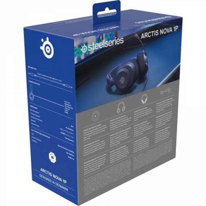 Casti cu microfon SteelSeries Arctis Nova 1P, 3.5mm jack, Black
