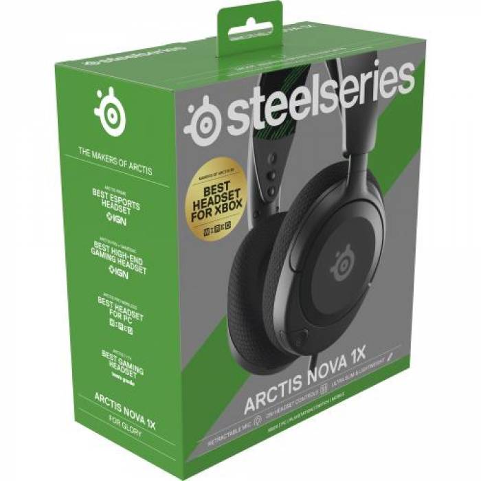 Casti cu microfon SteelSeries Arctis Nova 1X, 3.5mm jack, Black