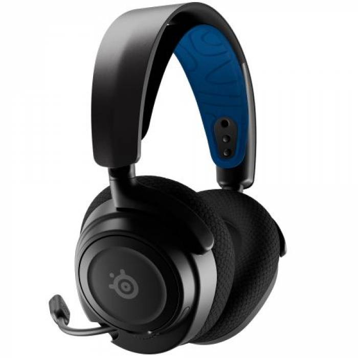 Casti cu microfon SteelSeries Arctis Nova 7P, USB Wireless/Bluetooth, Black-Blue