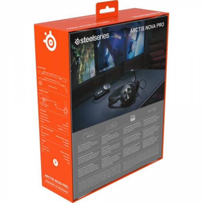 Casti cu microfon SteelSeries Arctis Nova Pro, USB/3.5mm jack, Black