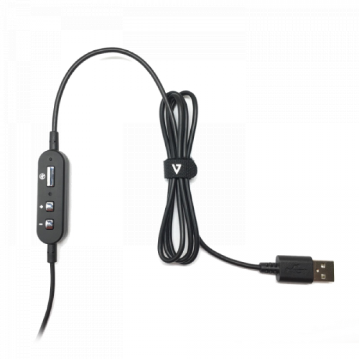 Casti cu microfon V7 HU521-2EP, USB-A, Black