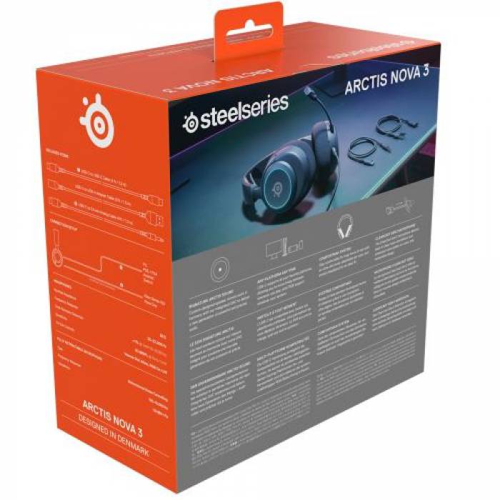 Casti SteelSeries Arctis Nova 3, Black