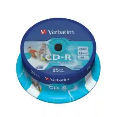 CD-R imprimabil Verbatim AZO 52X, 700MB 25buc, Spindle
