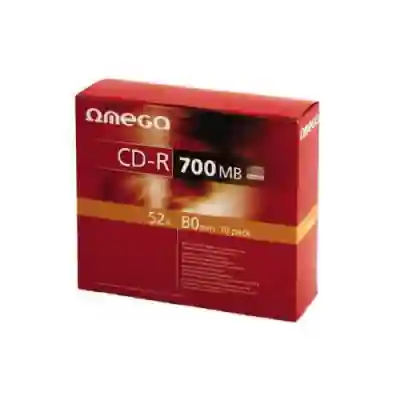 CD-R Omega Printable 52x, 700MB, 10buc, Slim Case