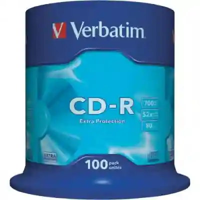 CD-R Verbatim 52x, 700MB, 100 buc