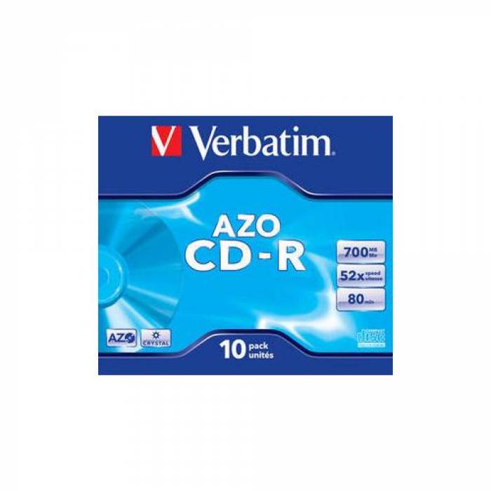 CD-R Verbatim 52x, 700MB, 10buc, Jewel case