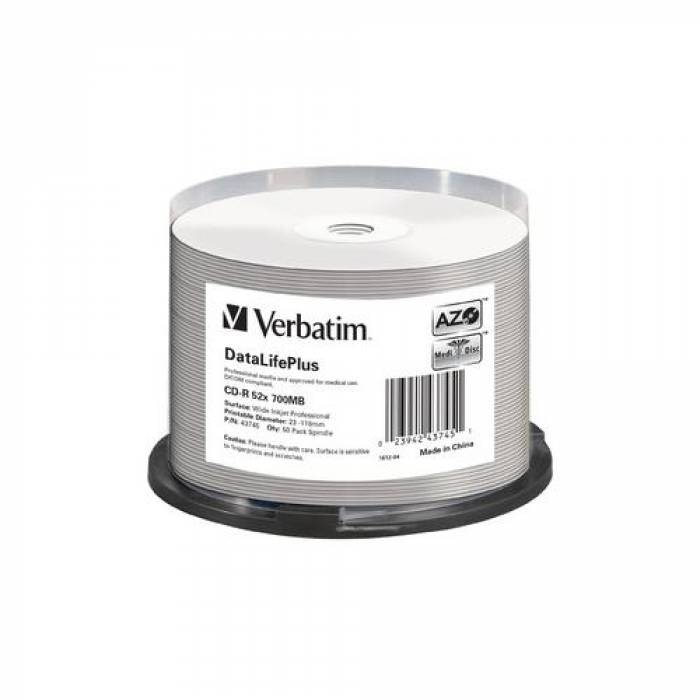 CD-R Verbatim 52x, 700MB, 50buc, Spindle 