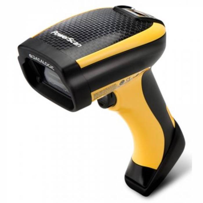 Cititor coduri de bare Datalogic PowerScan PM9100-433RBK20, 1D, 433MHz, USB, RS232, Black-Yellow