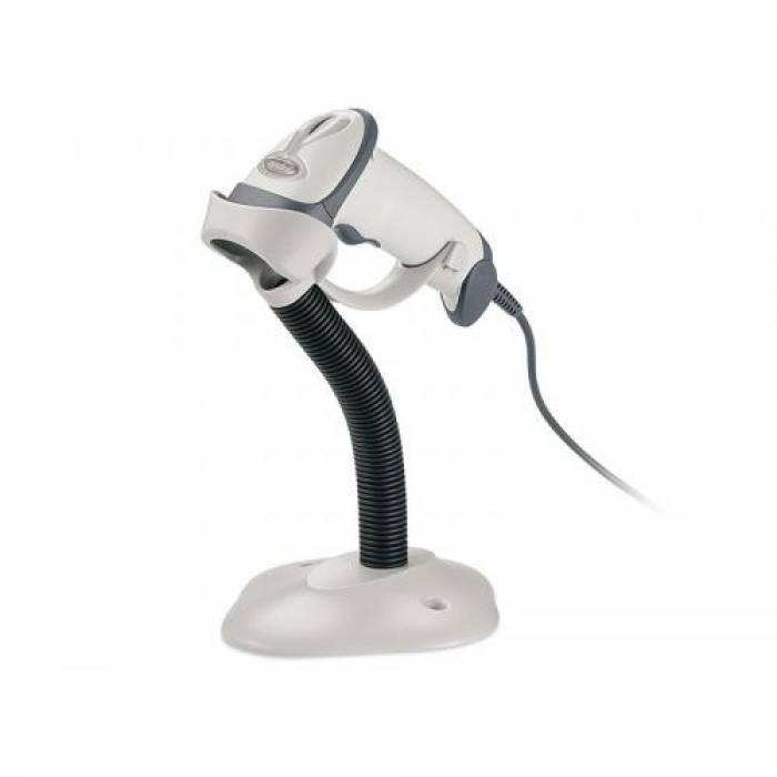 Cititor coduri de bare Zebra LS2208, 1D, PS2, Stand, White-Grey