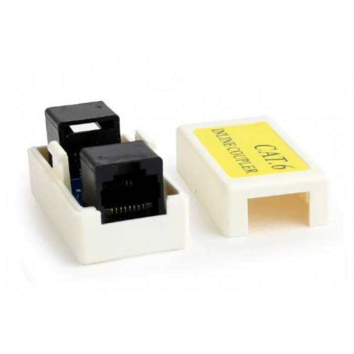 Conector Gembird, RJ45 - RJ45, Cat.6, White