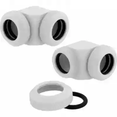 Conectori watercooling Corsair Hydro X Series XF Hardline 90 12mm OD Fitting Twin Pack, White