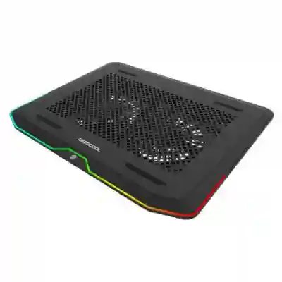 Cooler Pad Deepcool N80 RGB pentru laptop de 17.3inch, Black