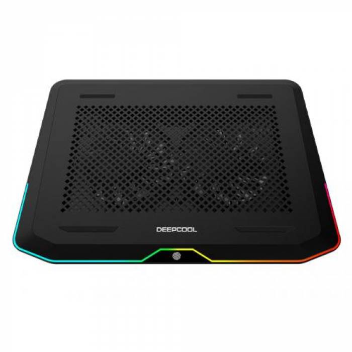 Cooler Pad Deepcool N80 RGB pentru laptop de 17.3inch, Black