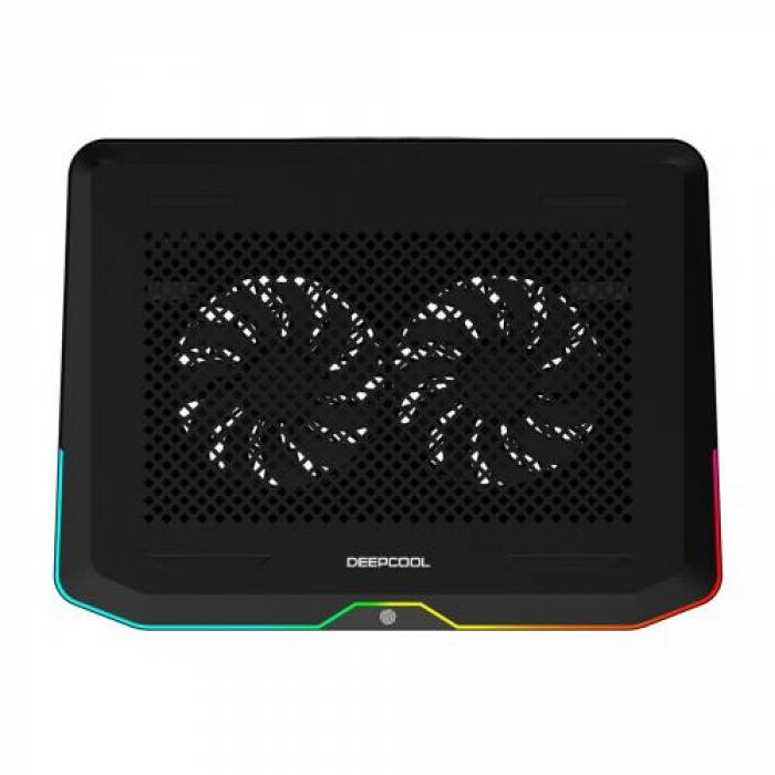 Cooler Pad Deepcool N80 RGB pentru laptop de 17.3inch, Black