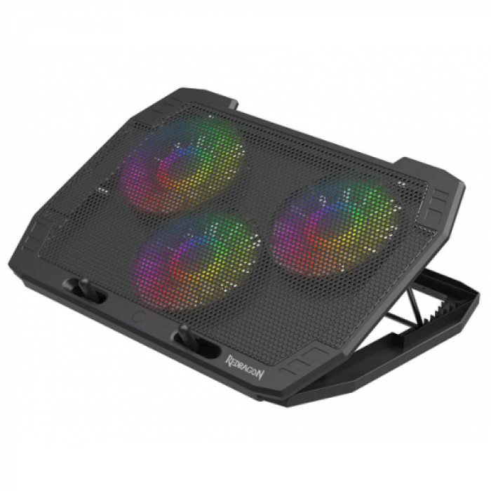 Cooler Pad Redragon Ingrid pentru laptop de 17inch, RGB, Black