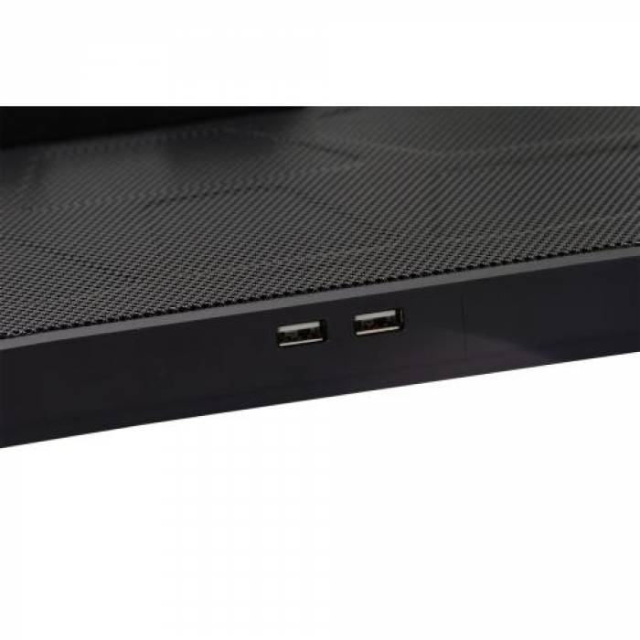 Cooler Pad Spacer SPS-Gaming pentru laptop de 17inch, Black