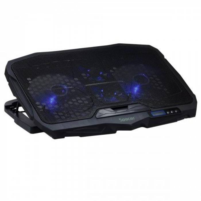 Cooler Pad Spacer SPS-Gaming pentru laptop de 17inch, Black