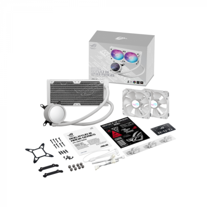 Cooler Procesor ASUS ROG RYUO III 240 ARGB White Edition, 2x 120mm