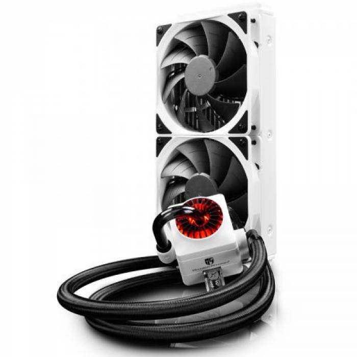 Cooler procesor Deepcool Gamer Storm Captain 240 EX RGB White, 2 x 120mm