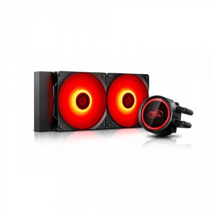 Cooler procesor Deepcool Gammaxx L240T Red LED, 2x 120mm