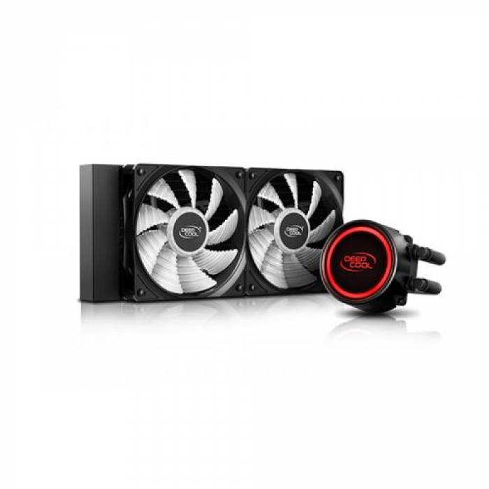 Cooler procesor Deepcool Gammaxx L240T Red LED, 2x 120mm