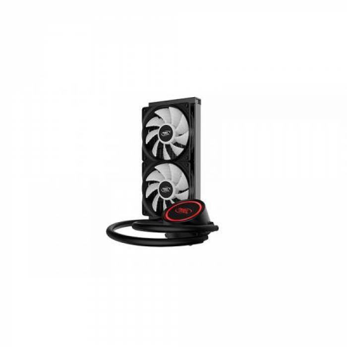 Cooler procesor Deepcool Gammaxx L240T Red LED, 2x 120mm