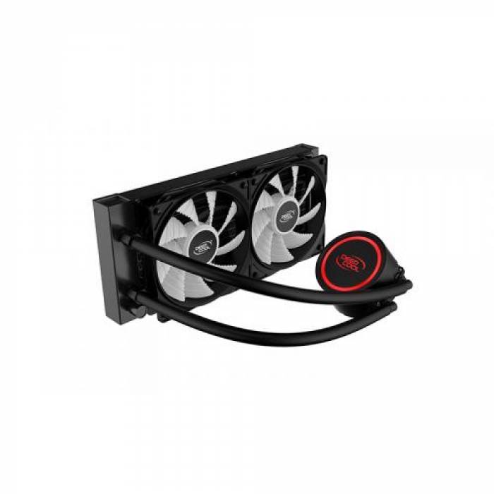 Cooler procesor Deepcool Gammaxx L240T Red LED, 2x 120mm