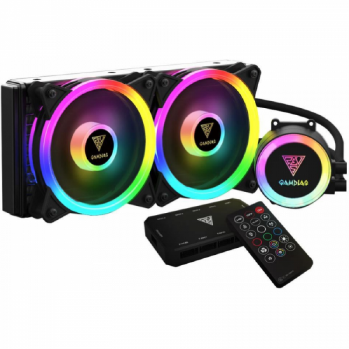 Cooler procesor Gamdias Chione M2-240R RGB, 2x 120mm