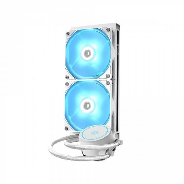 Cooler Procesor ID-Cooling Auraflow X 240 EVO Snow, RGB LED, 2x 120mm