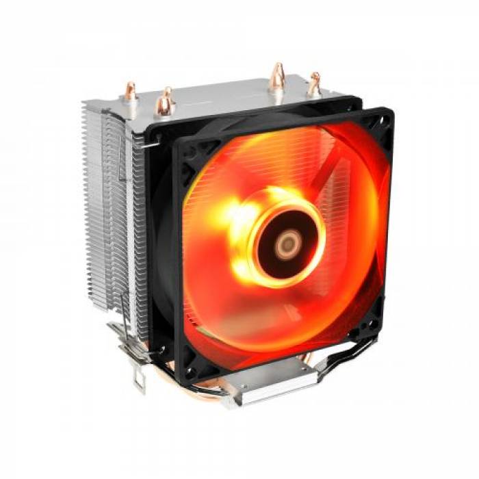 Cooler procesor ID-Cooling SE-913-R iluminare rosu, 92mm, Black