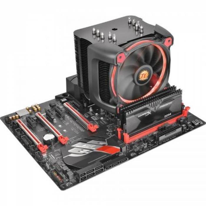 Cooler Procesor Thermaltake Riing Silent 12 Pro Red, Red LED, 120mm