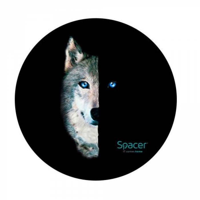 Covor gaming SPACER SPFP-WOLF-120, Black