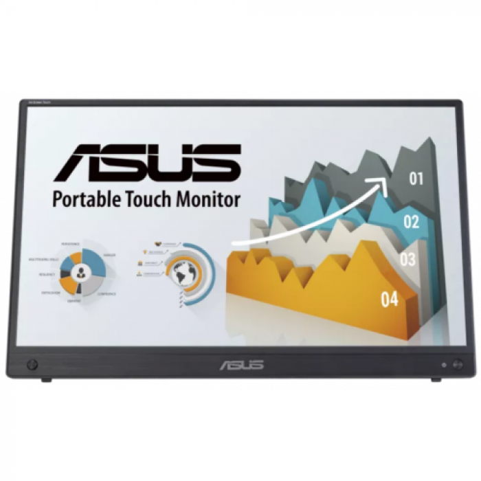 Display interactiv ASUS Seria ZenScreen Touch MB16AHT, 16inch, 1920x1080pixeli, Black