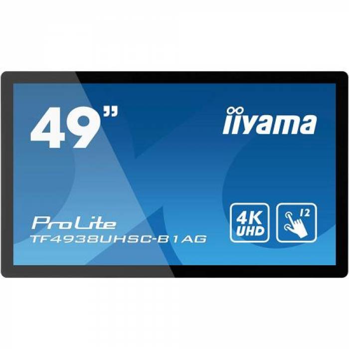 Display Interactiv Iiyama ProLite Seria TF4939UHSC-B1AG, 49inch, 3840x2160pixeli, Black