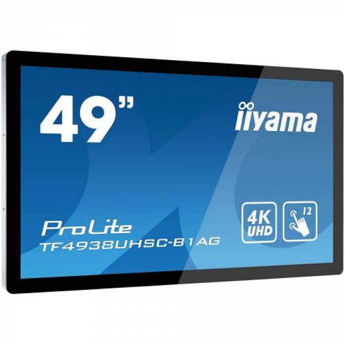 Display Interactiv Iiyama ProLite Seria TF4939UHSC-B1AG, 49inch, 3840x2160pixeli, Black