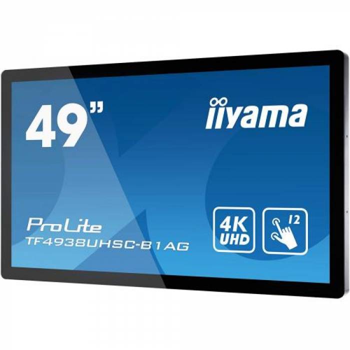 Display Interactiv Iiyama ProLite Seria TF4939UHSC-B1AG, 49inch, 3840x2160pixeli, Black