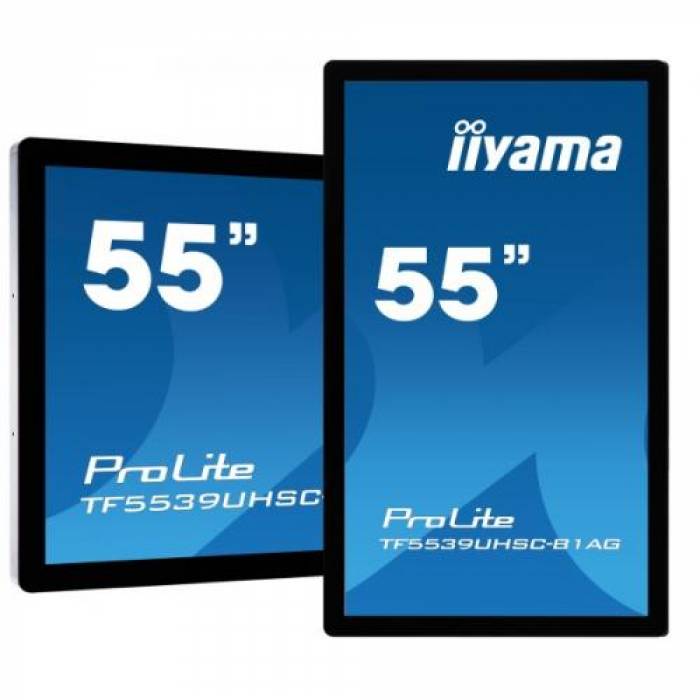 Display Interactiv Iiyama ProLite Seria TF4939UHSC-B1AG, 55inch, 3840x2160pixeli, Black
