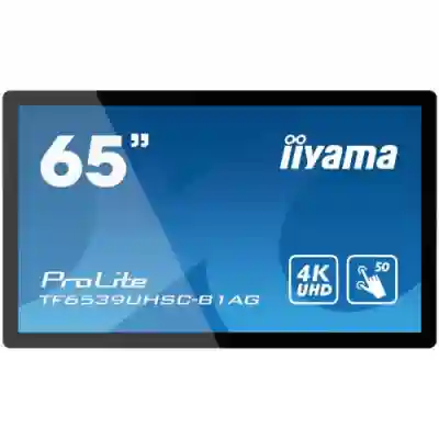 Display Interactiv Iiyama ProLite Seria TF6539UHSC-B1AG, 65inch, 3840x2160pixeli, Black