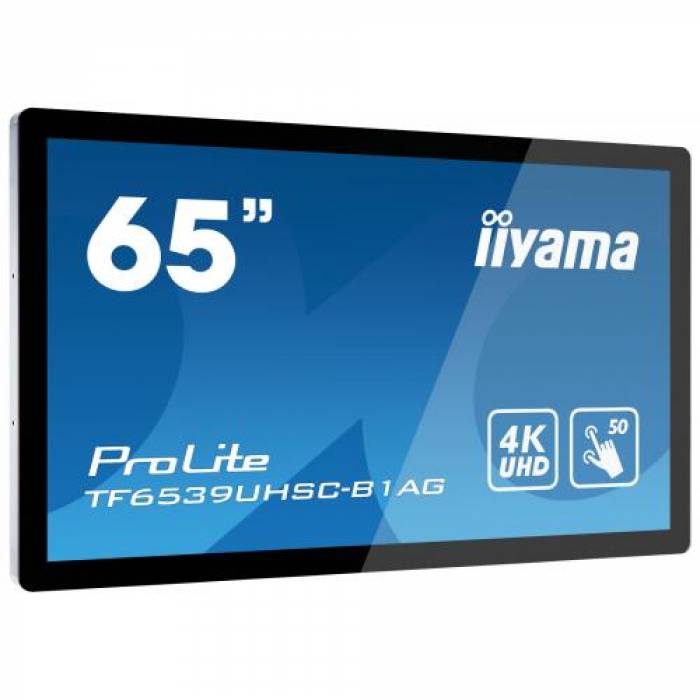 Display Interactiv Iiyama ProLite Seria TF6539UHSC-B1AG, 65inch, 3840x2160pixeli, Black