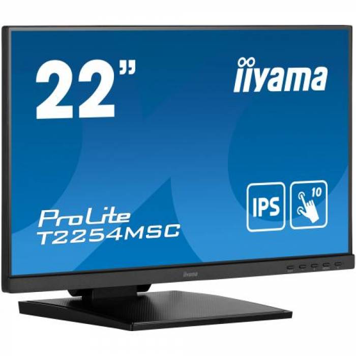 Display Interactiv Iiyama Seria ProLite T2254MSC-B1AG, 21.5inch, 1920x1080pixeli, Black