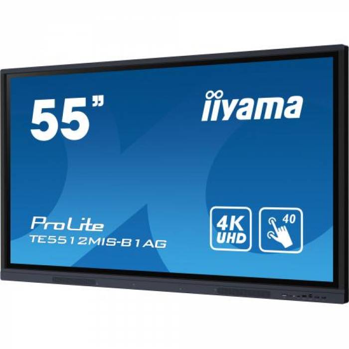 Display Interactiv Iiyama Seria ProLite TE5512MIS-B1AG, 55inch, 3840x2160pixeli, Black