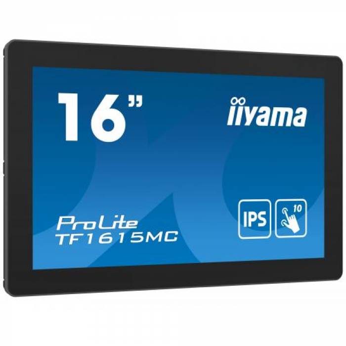 Display Interactiv Iiyama Seria ProLite TF1615MC-B1, 15.6inch, 1920x1080pixeli, Black