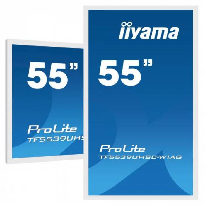 Display Interactiv Iiyama Seria ProLite TF5539UHSC-W1AG, 55inch, 3840x2160pixeli, White