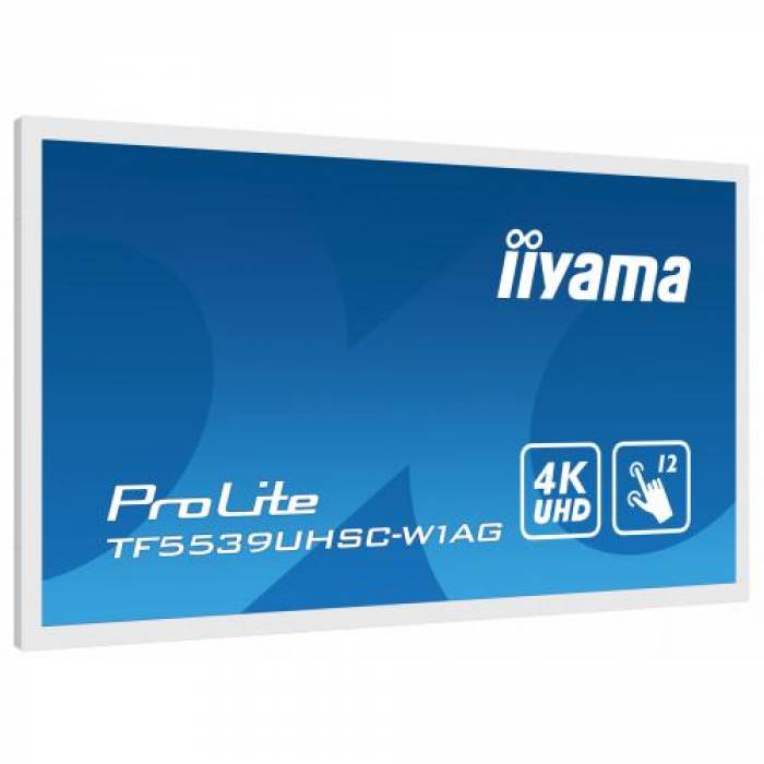 Display Interactiv Iiyama Seria ProLite TF5539UHSC-W1AG, 55inch, 3840x2160pixeli, White