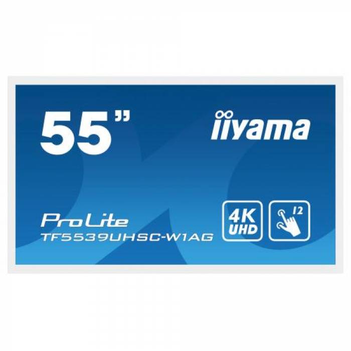 Display Interactiv Iiyama Seria ProLite TF5539UHSC-W1AG, 55inch, 3840x2160pixeli, White