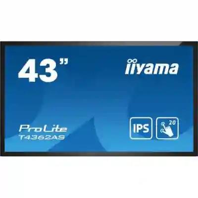 Display Interactiv Iiyama T4362AS-B1, 43inch, 3840x2160pixeli, Android OS, Black