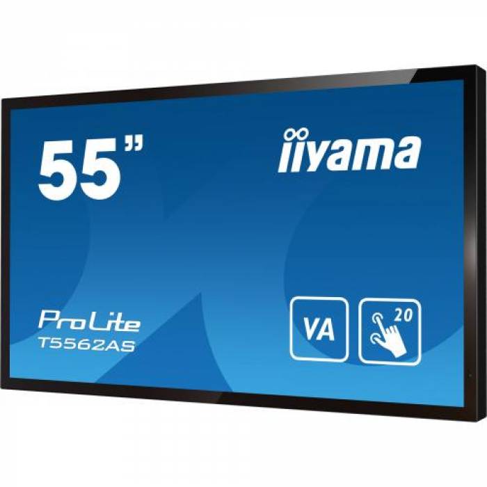 Display Interactiv Iiyama T5562AS-B1, 55inch, 3840x2160pixeli, Android OS, Black